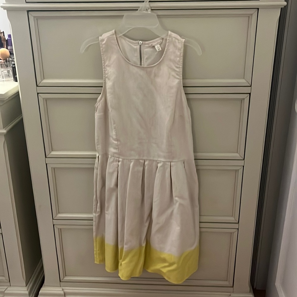 White with yellow stripe- GAP Linen dress